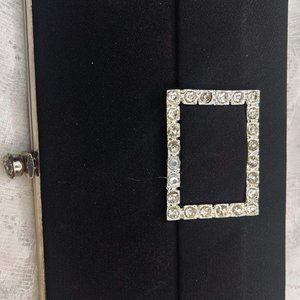 Vintage 1960s Black Rhinestone Clutch by John Hort